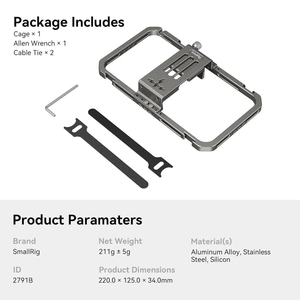 SmallRig Universal Phone Video Rig Aluminum Alloy Cage 2791B SMALLRIG