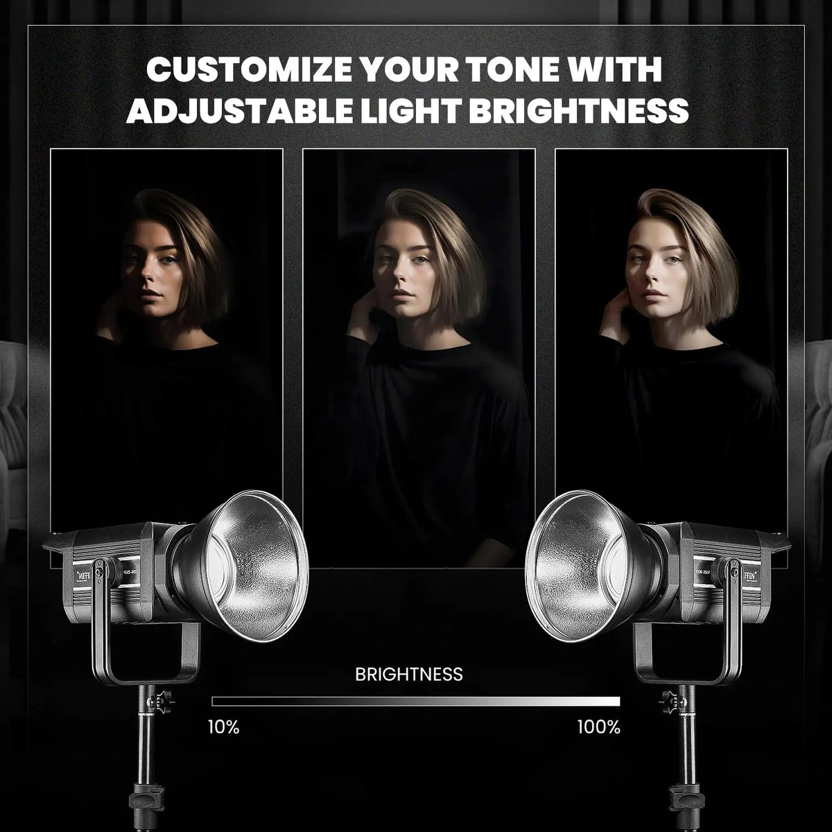 HIFFIN COB 250P 250W Bi Color Continuous LED Video Light HIFFIN