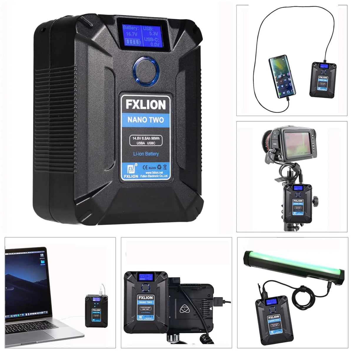FXLION Nano Two 98Wh Tiny VMount VLock Battery Fxlion