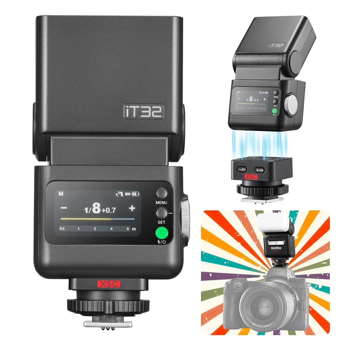Godox iT32 TTL HSS Flash Kit with X5 C Trigger for Canon Godox