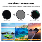 K and F Concept 67mm Variable ND2 ND32 with CPL Filter K&F