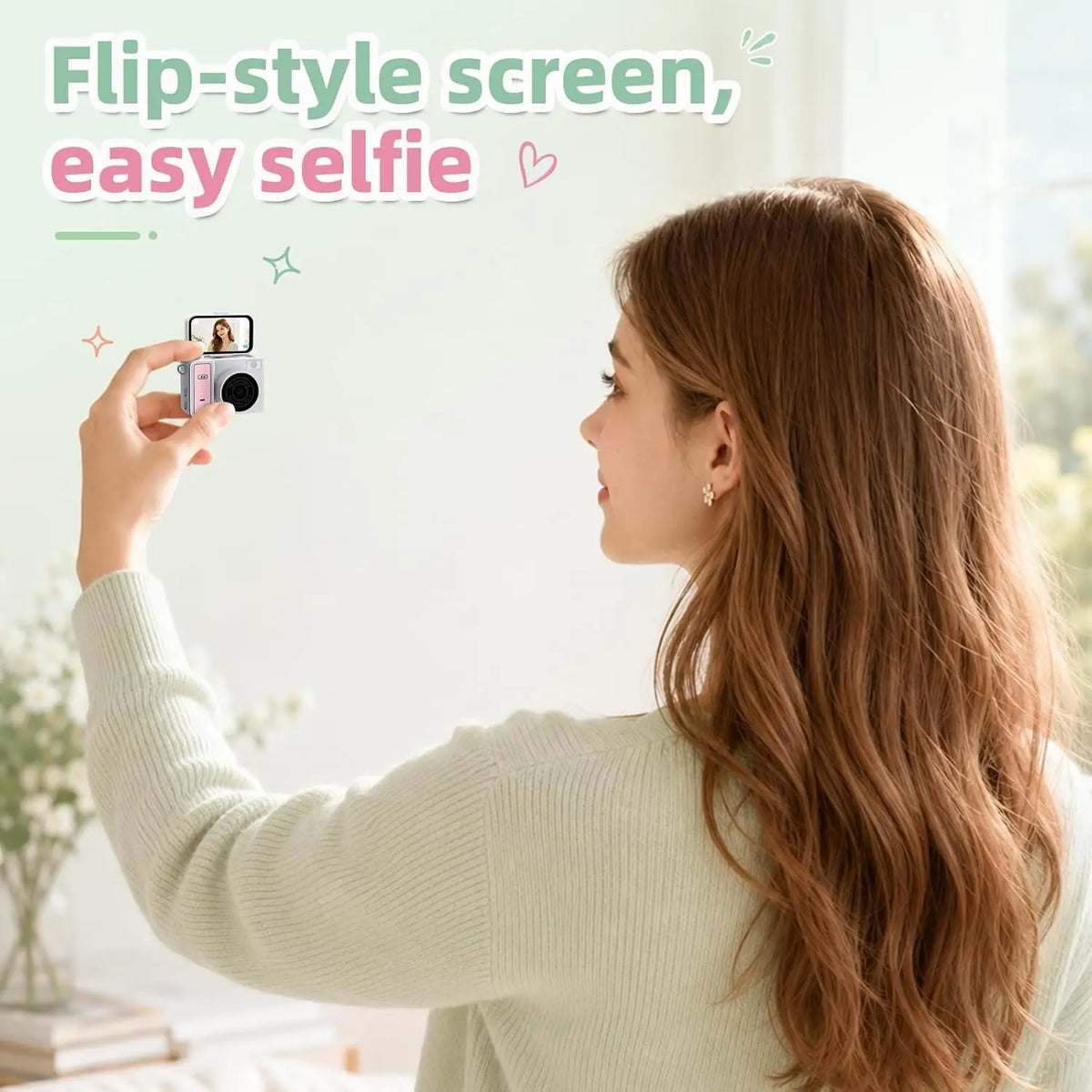 TEKTONIC 2K Thumb Keychain Mini Camera with Flip Screen