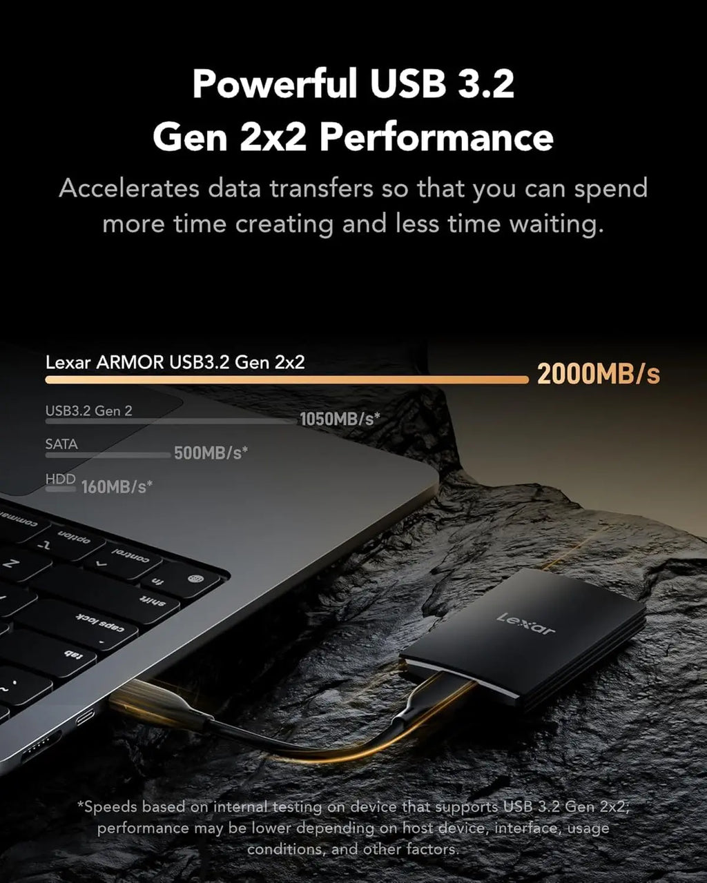Lexar Armor 700 2TB Portable SSD 2000MBs USB 3.2 Lexar