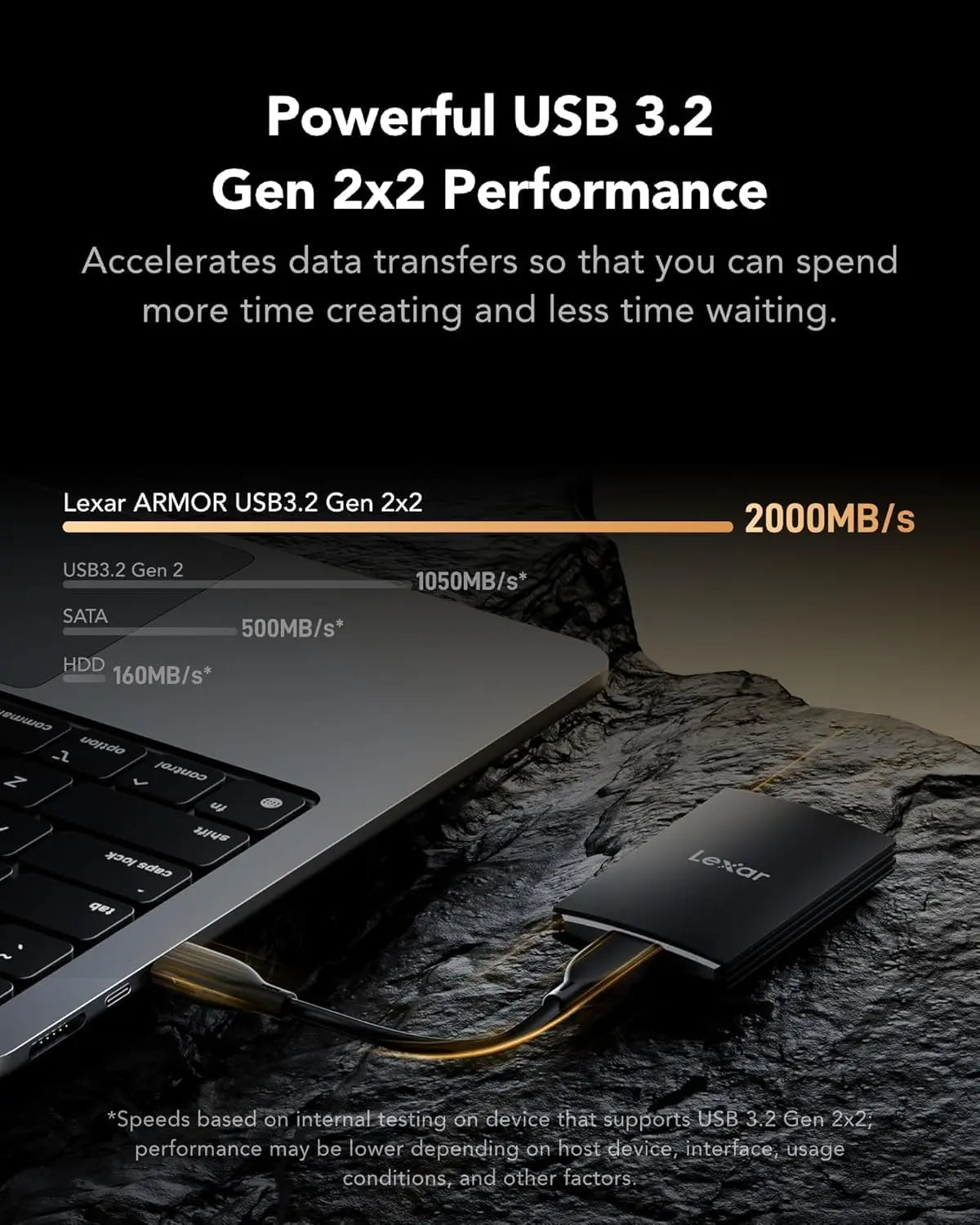 Lexar Armor 700 2TB Portable SSD 2000MBs USB 3.2 Lexar
