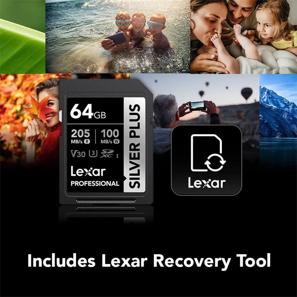 Lexar Professional Silver Plus 64 GB SDXC UHS I Memory Card Lexar