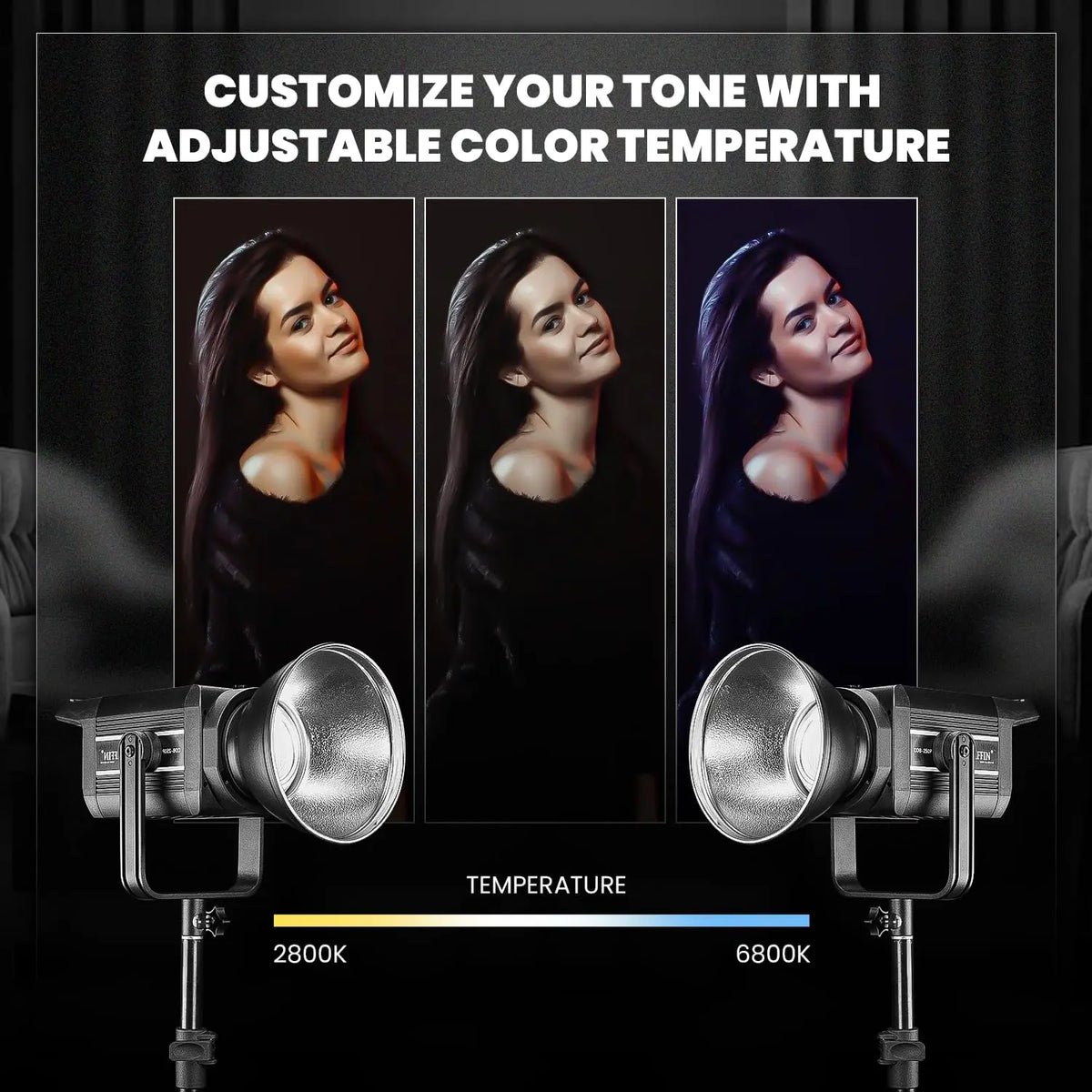 HIFFIN COB 250P 250W Bi Color Continuous LED Video Light HIFFIN