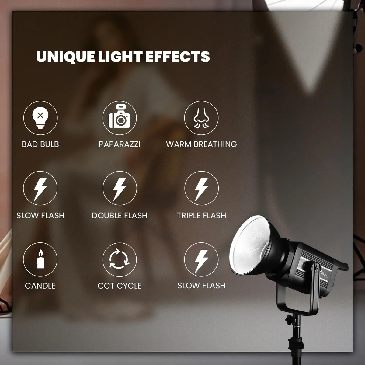 HIFFIN COB 250P 250W Bi Color Continuous LED Video Light HIFFIN