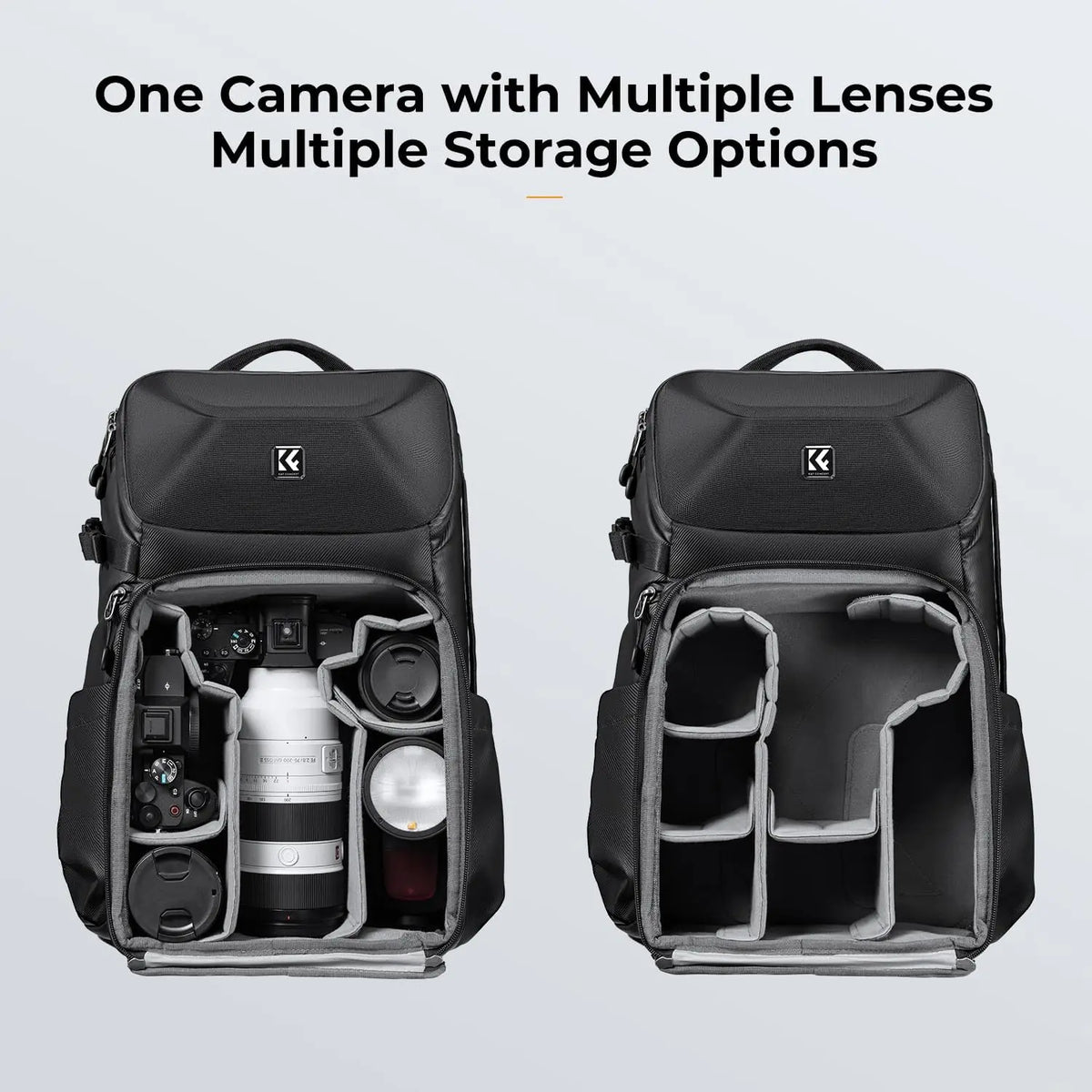 K and F Concept 20L Hard Shell Camera Backpack with Laptop Compartment K&F
