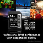 Lexar Professional Silver Plus 64 GB SDXC UHS I Memory Card Lexar