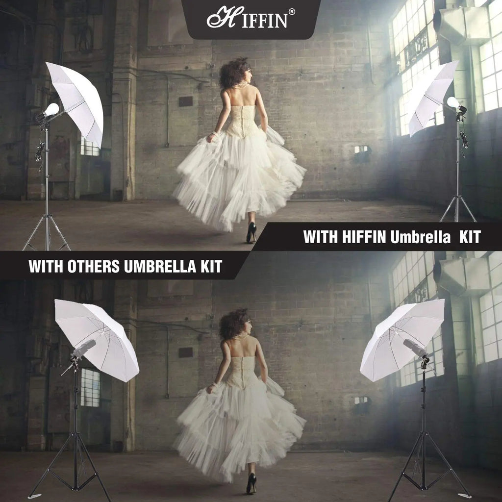 HIFFIN E27 Studio Umbrella Lighting Kit with 9Ft Stand Set of 2 HIFFIN