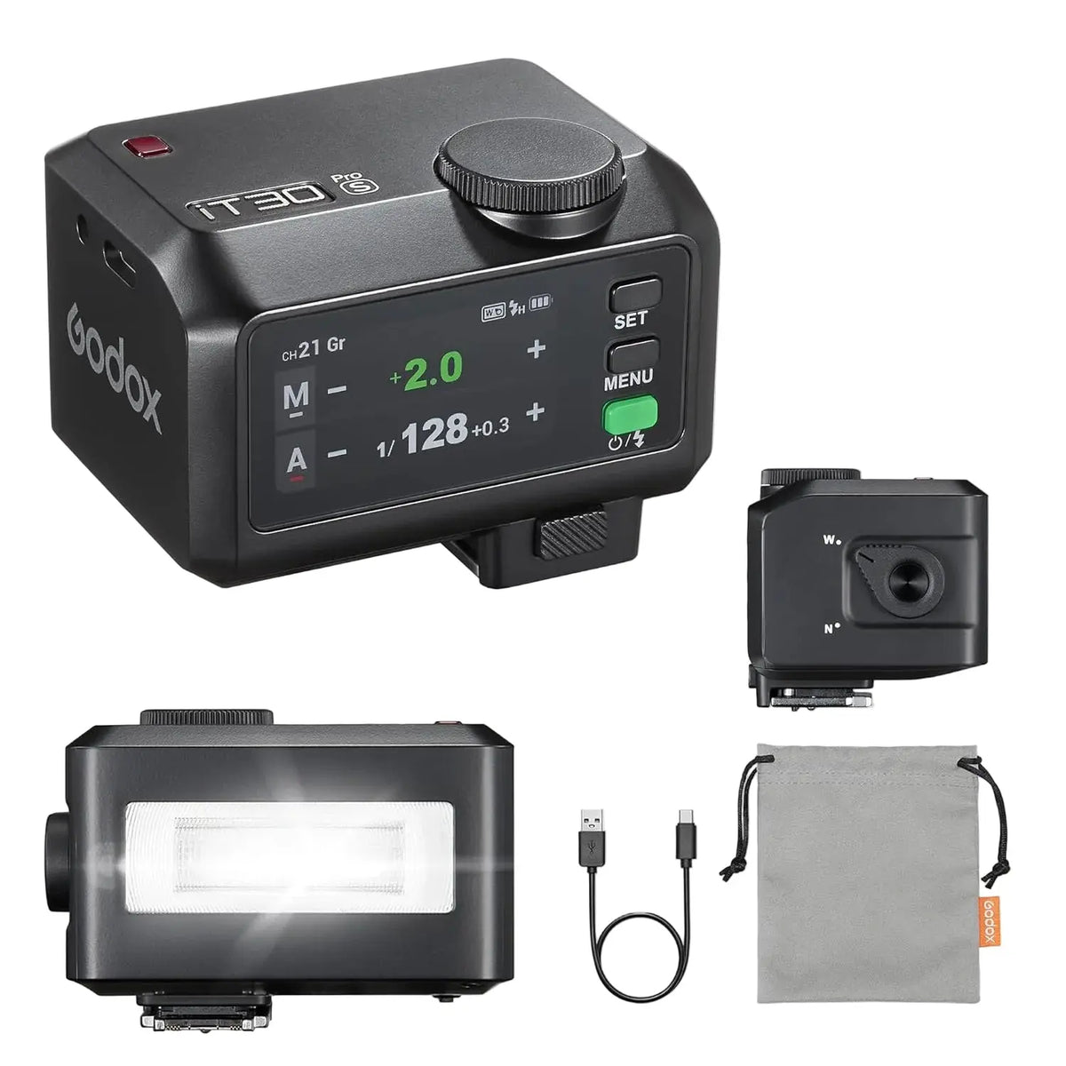 The Godox iT30 Pro S mini TTL wireless camera flash Godox