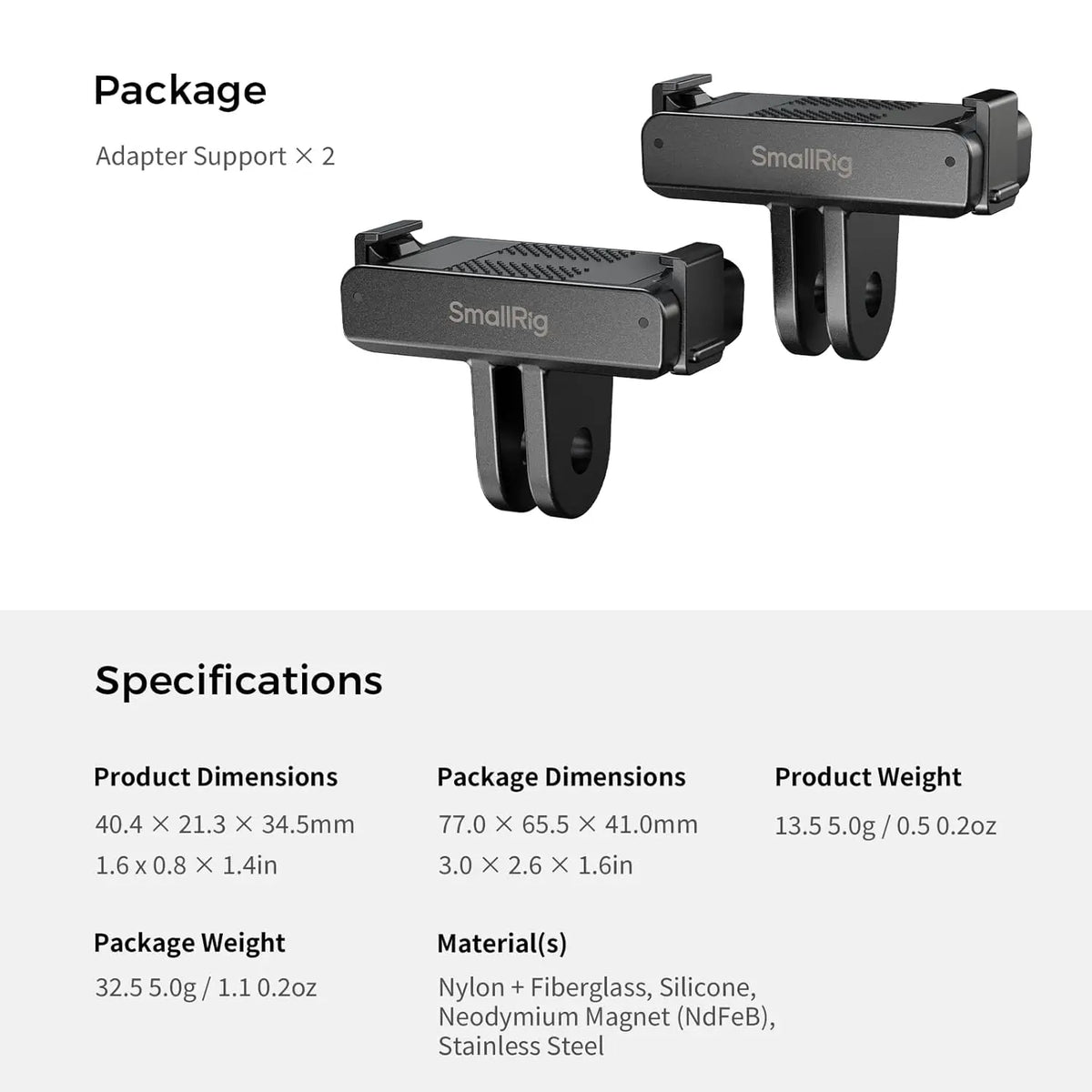 SmallRig Quick Release Mount (2pcs) for DJI Osmo Action Series 5813 SMALLRIG