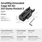 SmallRig Extended Cage Kit for DJI Osmo Pocket 3 5117 SMALLRIG