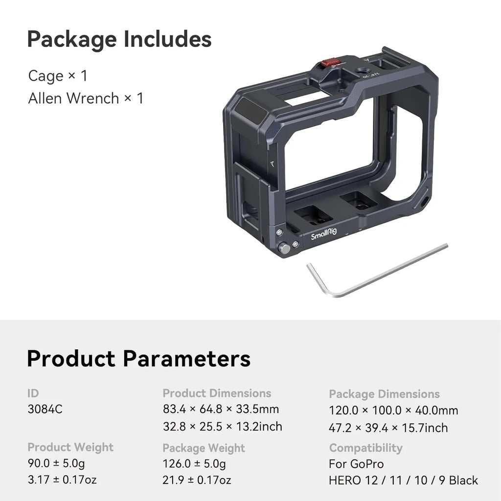 SmallRig Camera Cage for GoPro HERO11 HERO10 HERO9 3084B SMALLRIG