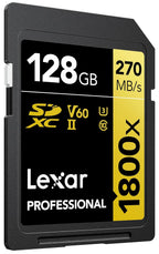 Lexar Professional 1800x 128GB SDXC UHS II V60 Memory Card Lexar