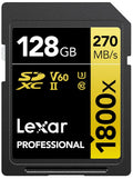 Lexar Professional 1800x 128GB SDXC UHS II V60 Memory Card Lexar