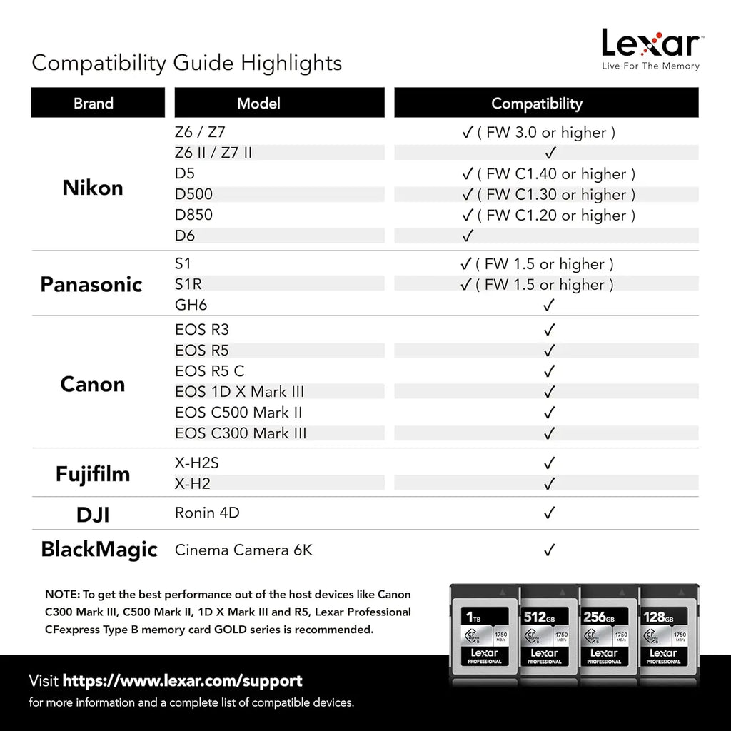 Lexar Professional 128GB CFexpress Type B Silver Memory Card Lexar