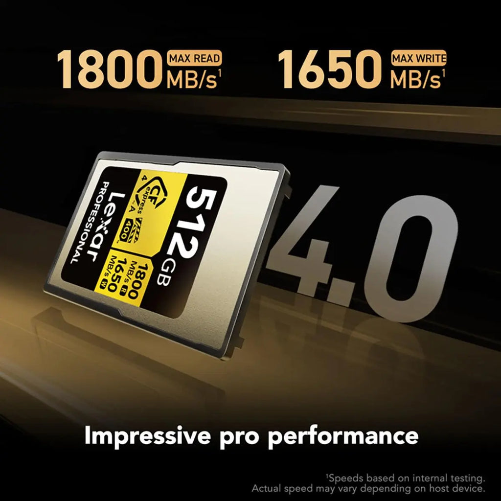 Lexar Professional GOLD Series 512GB CFexpress 4.0 Type A Memory Card Lexar