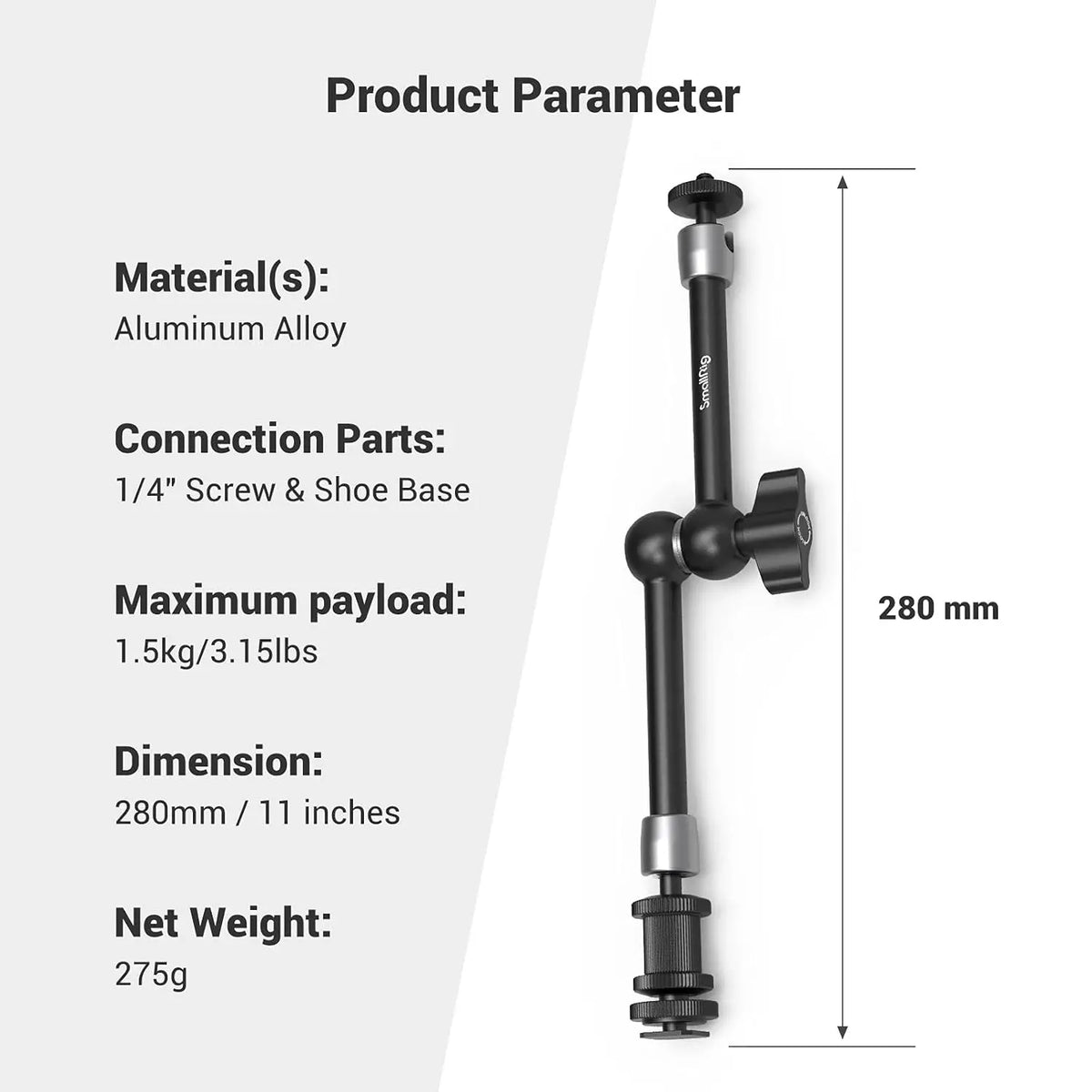 Smallrig Articulating Rosette Arm Max 11 Inches Long 1498B SMALLRIG