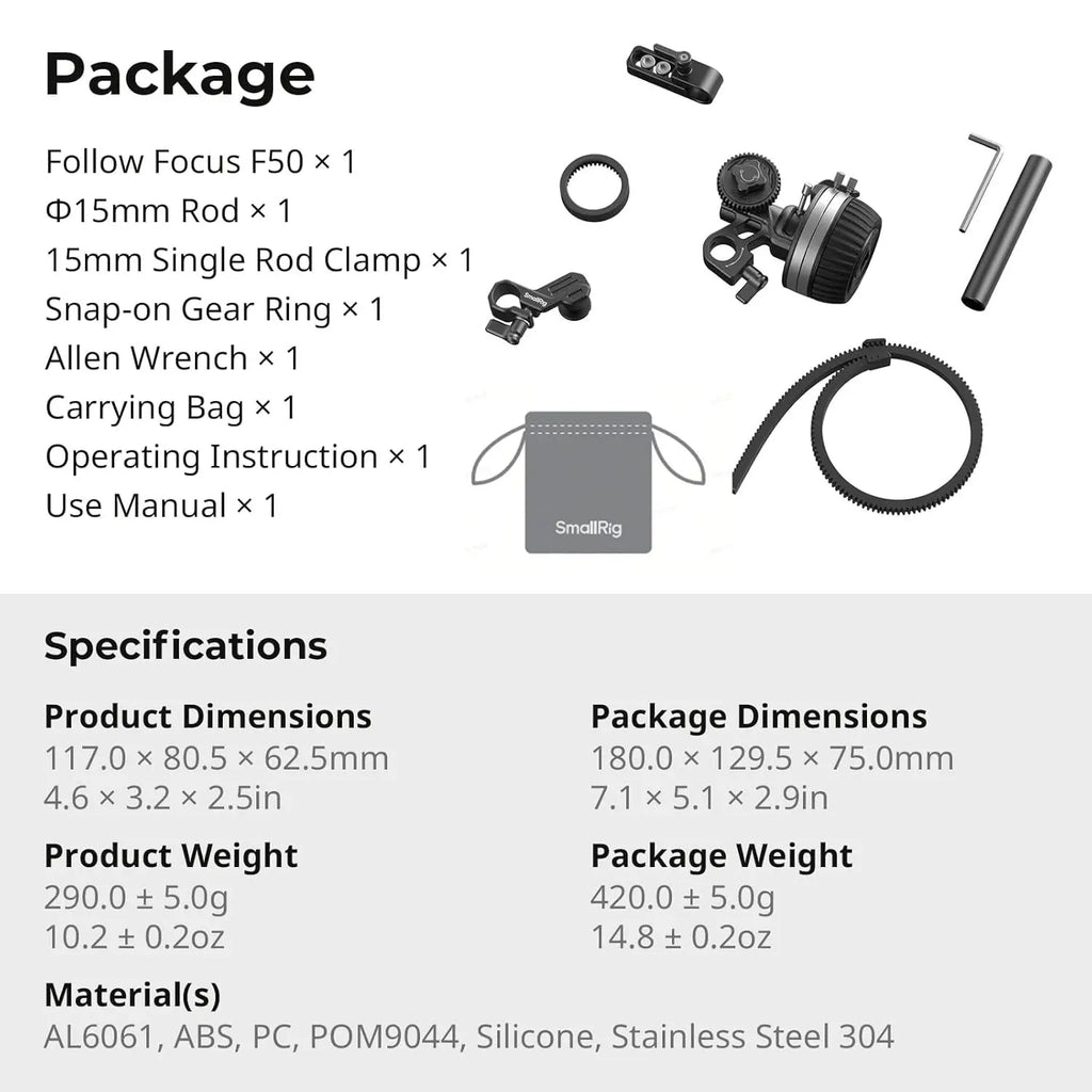 SmallRig Follow Focus F50 Precision Lens Control System 4745 SMALLRIG