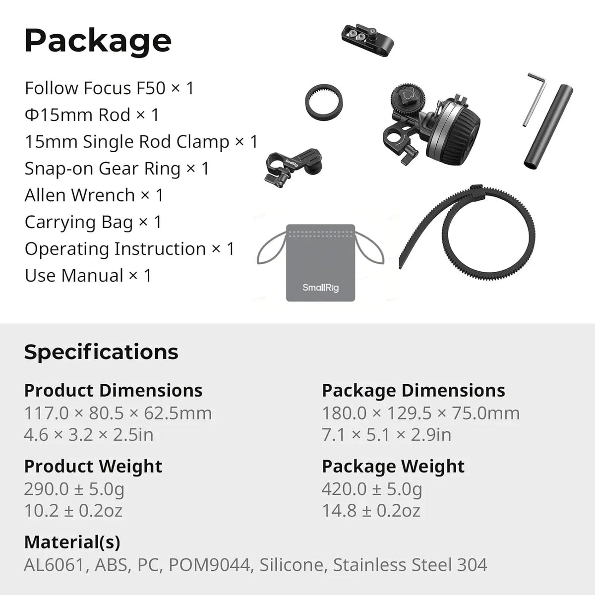 SmallRig Follow Focus F50 Precision Lens Control System 4745 SMALLRIG