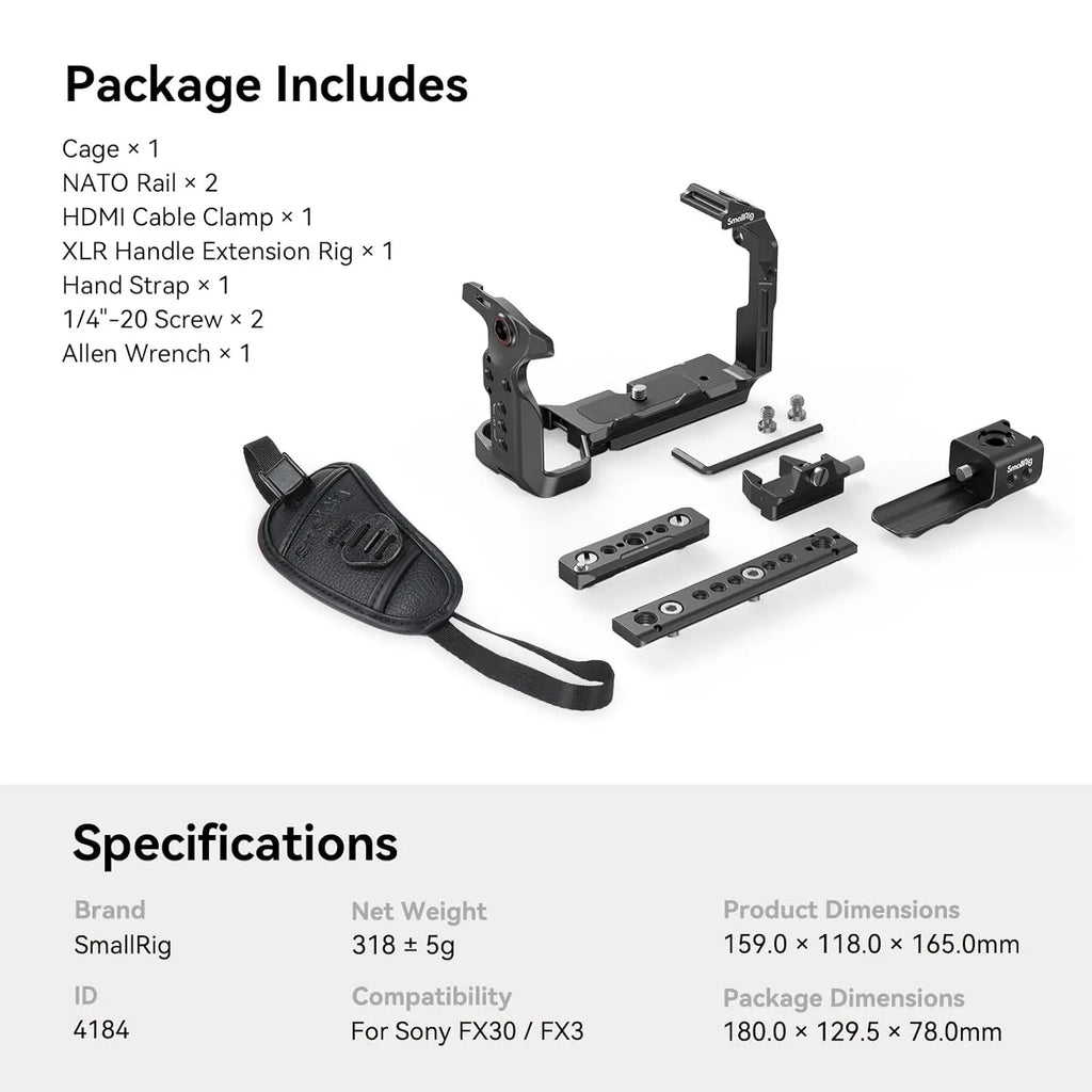 SmallRig Handheld Cage Kit 4184 for Sony FX30 FX3 SR-4184B SMALLRIG