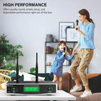 FIFINE K040 Dual Wireless Handheld Microphone System | UHF Cordless Dynamic Microphones with Dual-Channel Receiver Fifine