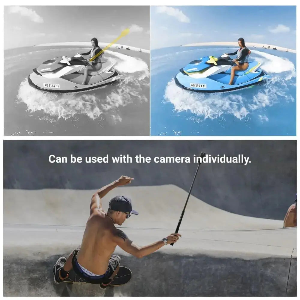TEKTONIC 120cm Invisible Selfie Stick for Action Cameras Extendable Monopod TEKTONIC