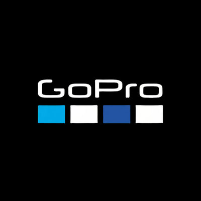 GoPro logo with color swatches on a white background