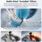 TEKTONIC 120cm Invisible Selfie Stick for Action Cameras Extendable Monopod TEKTONIC