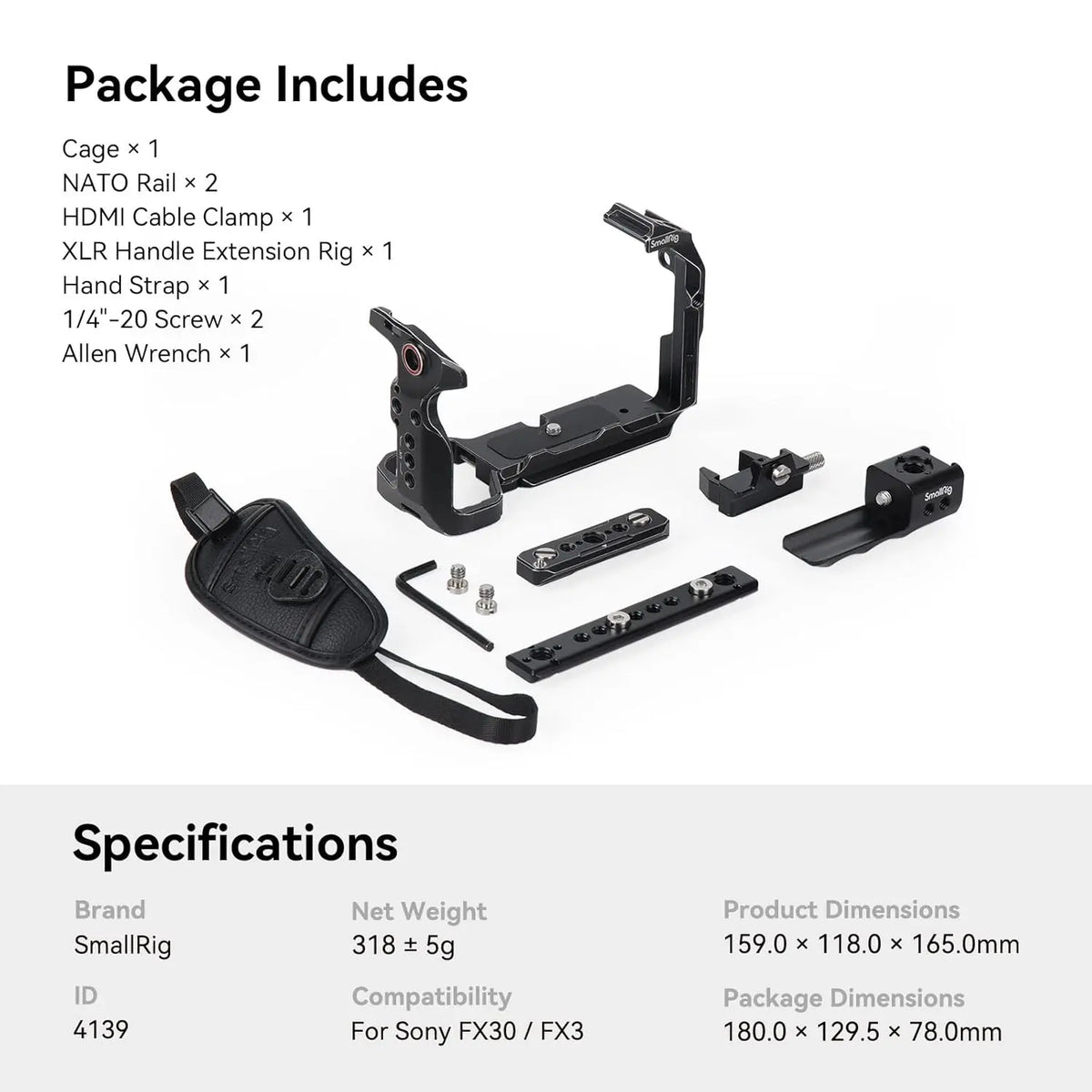 SmallRig Handheld Cage Kit 4139 for Sony FX30 and FX3 Camera Rig SMALLRIG
