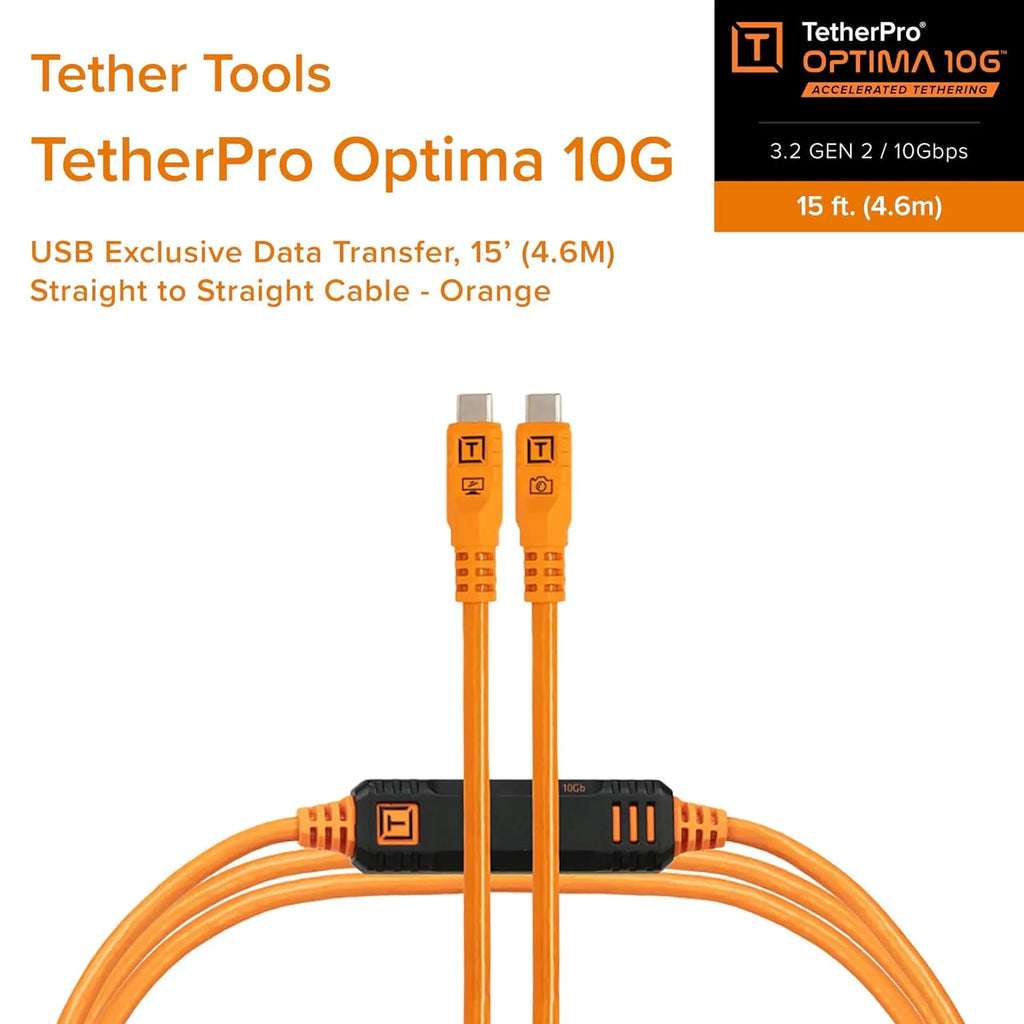 Tether Tools TetherPro Optima 10G USB-C Cable 15ft Tether Tools