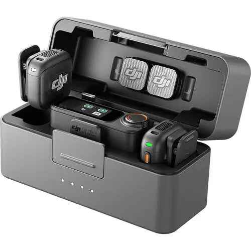 DJI Mic 3 (2 TX + 1 RX + Charging Case), Wireless Microphone for iPhone/Camera/Android, Ultralight, Adaptive Gain Control for Balanced Volume