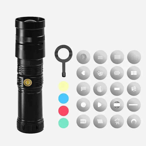 Digitek DS 40 WTP PRO Torch Projector Snoot with Lens & GOBOs