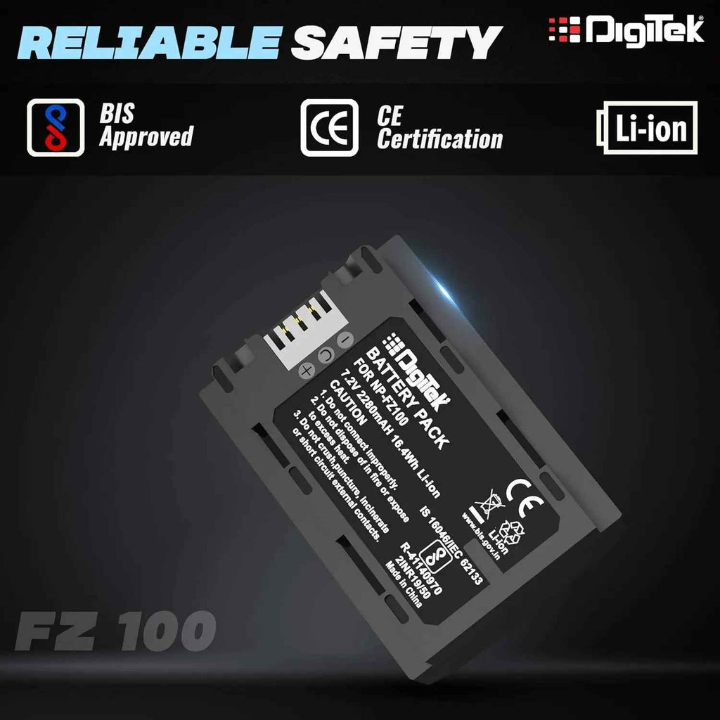Digitek FZ100 Platinum Li-ion Battery for Sony Alpha Cameras