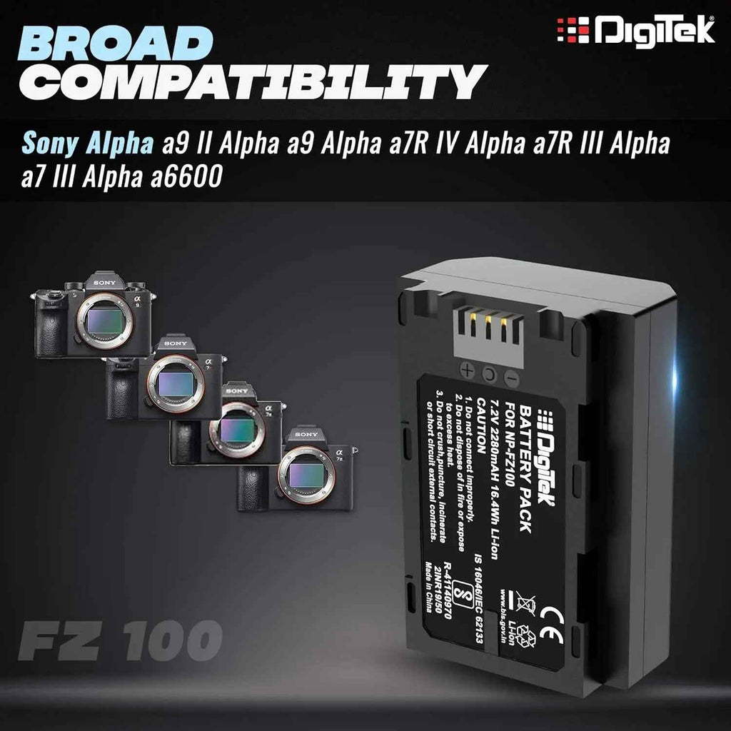 Digitek FZ100 Platinum Li-ion Battery for Sony Alpha Cameras