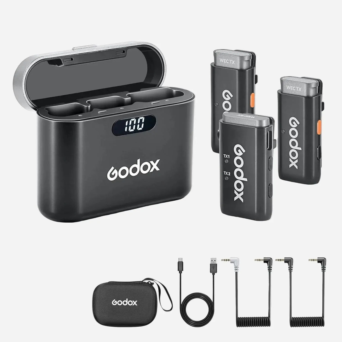 Godox WEC Kit2 Dual Wireless Lavalier Microphone Godox