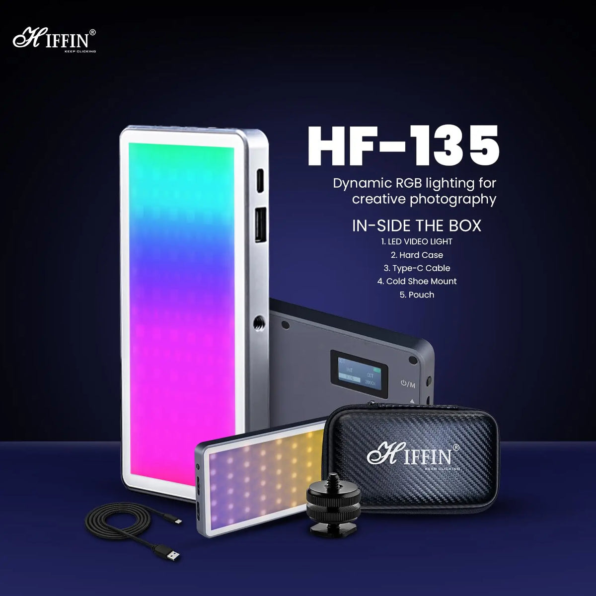 HIFFIN HF-135 Pocket RGB LED Video Light HIFFIN