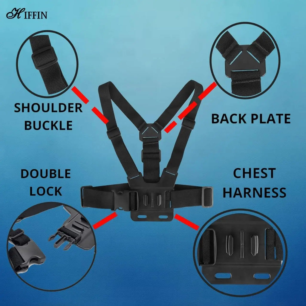 HIFFIN Adjustable Chest Mount Kit for Action Cameras HIFFIN