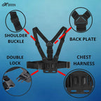 HIFFIN Adjustable Chest Mount Kit for Action Cameras HIFFIN