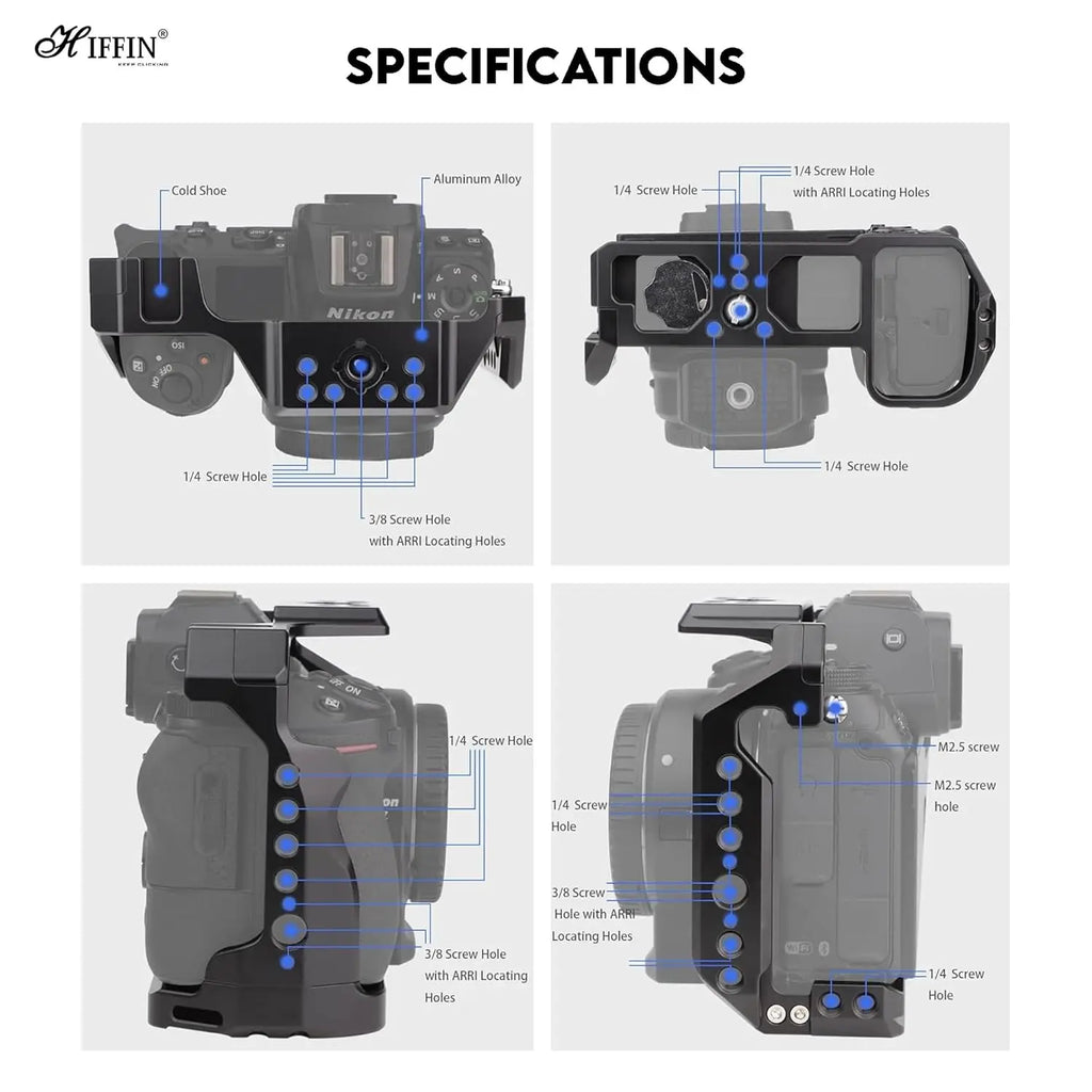 HIFFIN Metal Camera Cage for Nikon Z6/Z7 Series HIFFIN