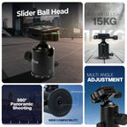HIFFIN 360 Metal Ball Head with Quick Release Plate HIFFIN