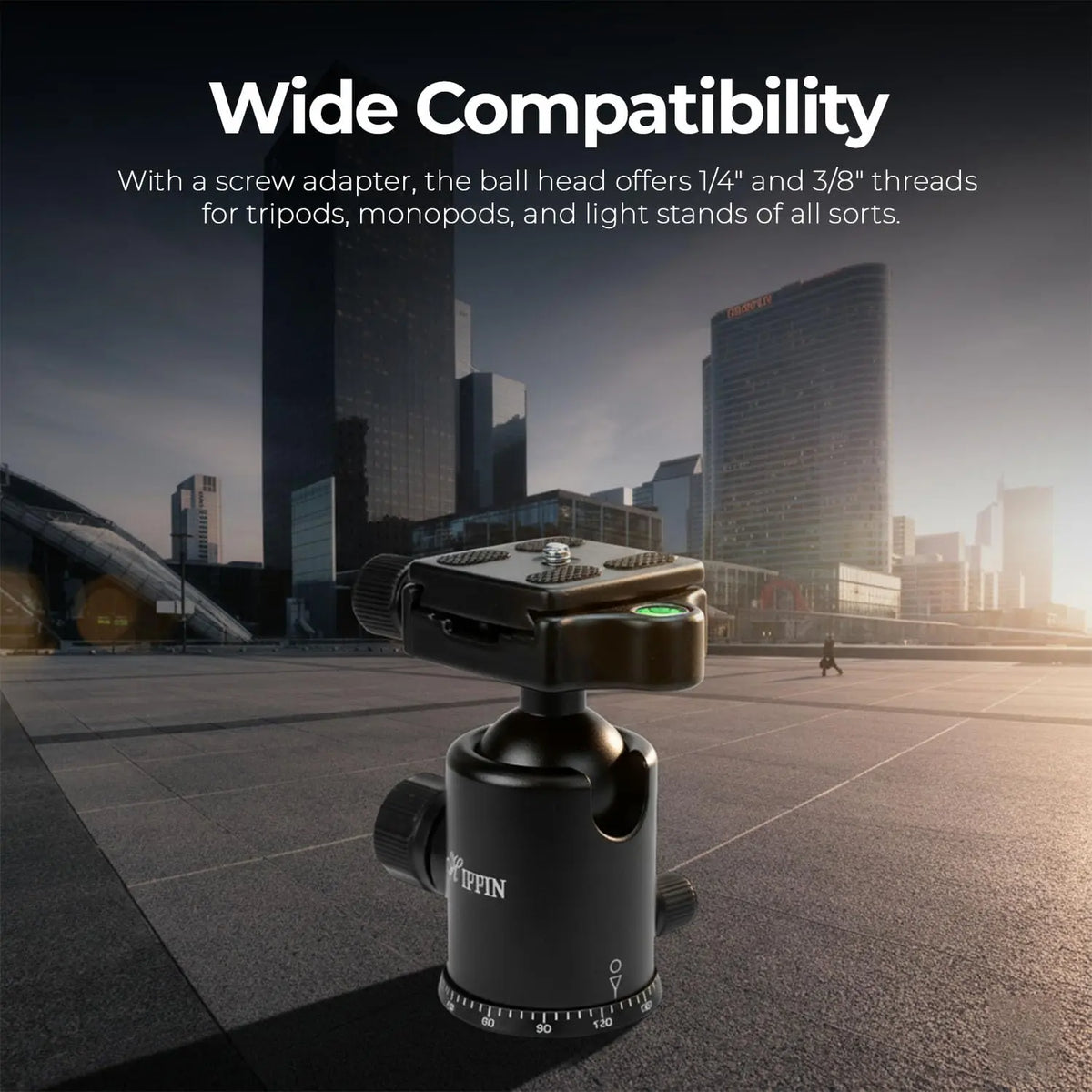 HIFFIN 360 Metal Ball Head with Quick Release Plate HIFFIN
