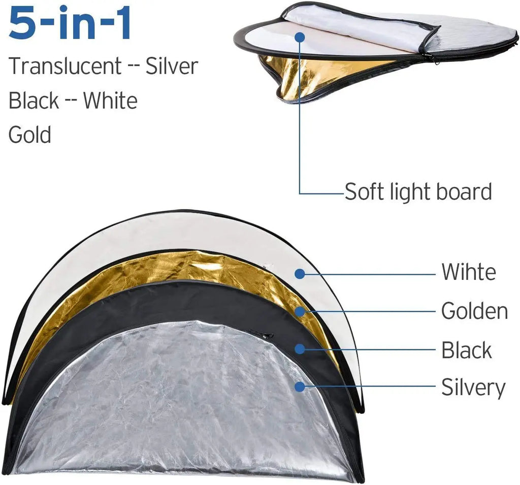 HIFFIN 42 5-in-1 Collapsible Light Reflector Kit Hiffin