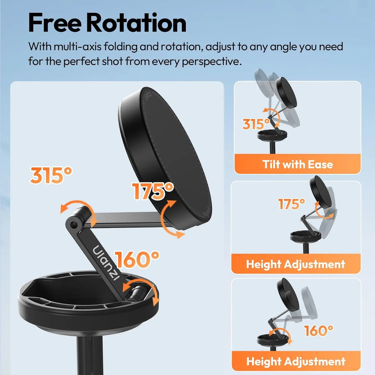 ULANZI MT85 Magnetic Phone Tripod with 60 Selfie Stick Ulanzi