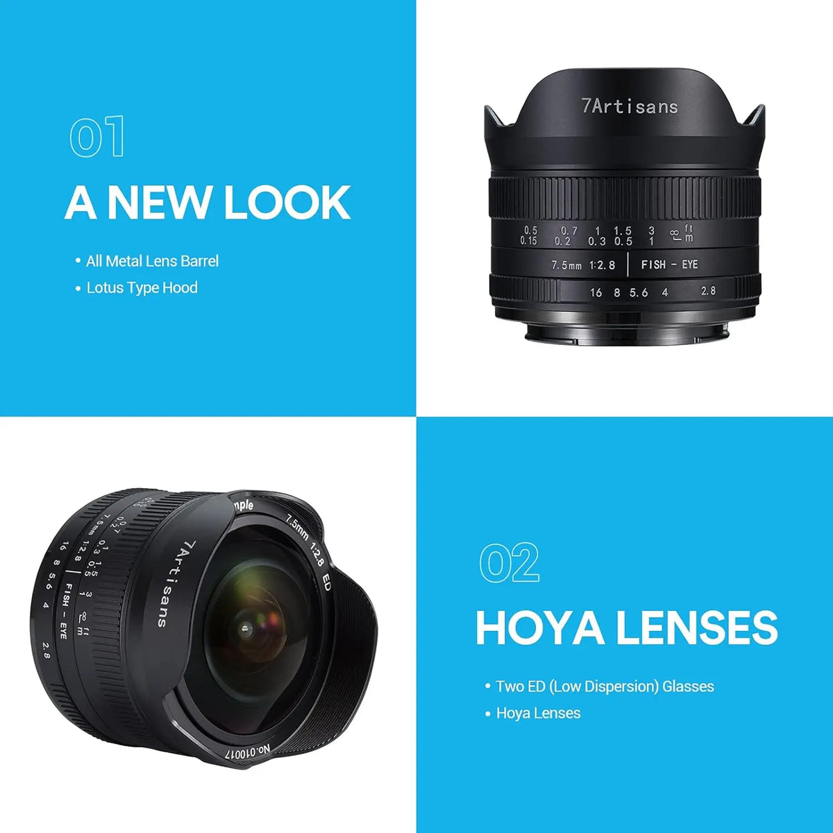 7Artisans 7.5mm F2.8 II APS-C Fisheye Lens for Fuji X 7ARTISANS