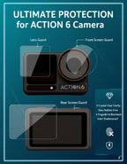 TEKTONIC Tempered Glass Screen Protector Compatible with DJI Osmo Action 6, 9H Hardness TEKTONIC