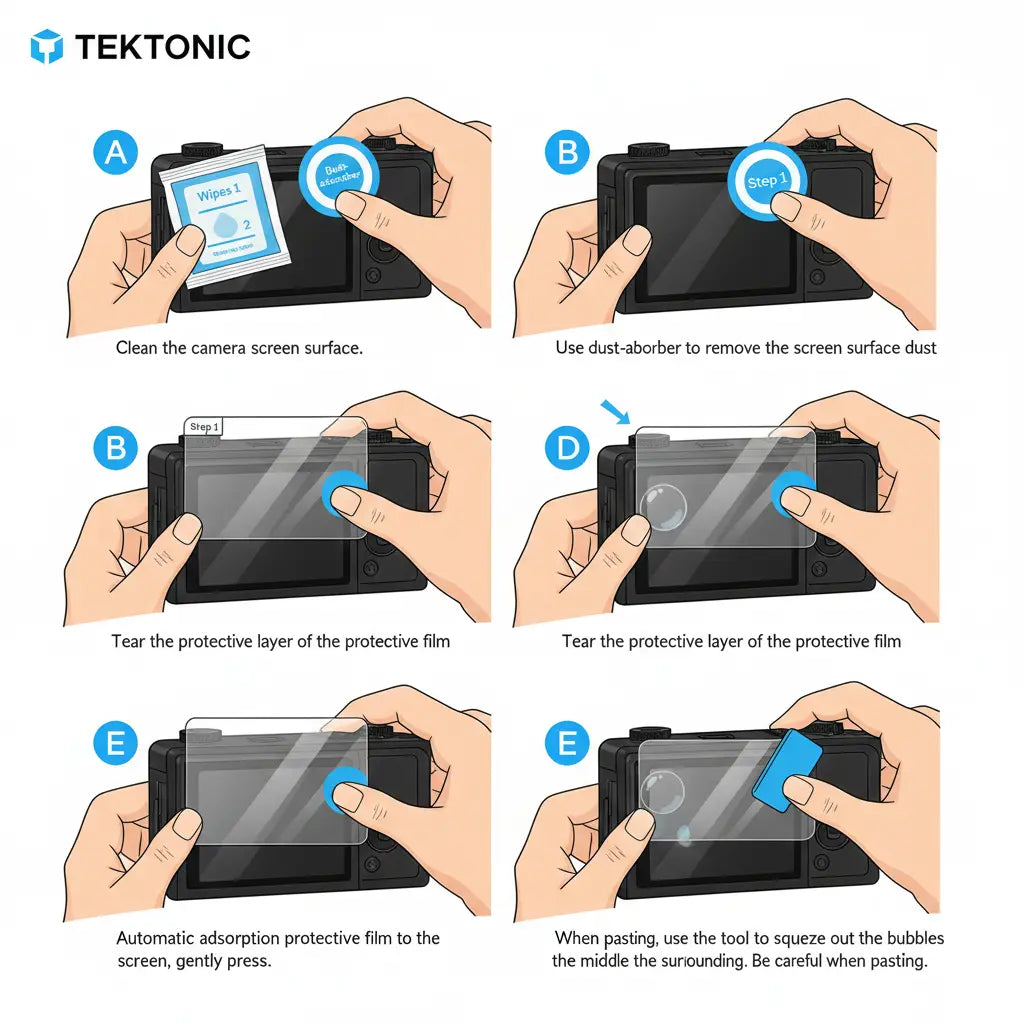 TEKTONIC Tempered Glass Screen Protector Compatible with DJI Osmo Action 6, 9H Hardness TEKTONIC
