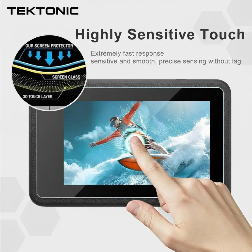 TEKTONIC Tempered Glass Screen Protector Compatible with DJI Osmo Action 6, 9H Hardness TEKTONIC