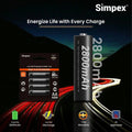 Simpex 2800mAh Ni-MH AA rechargeable batteries four pack
